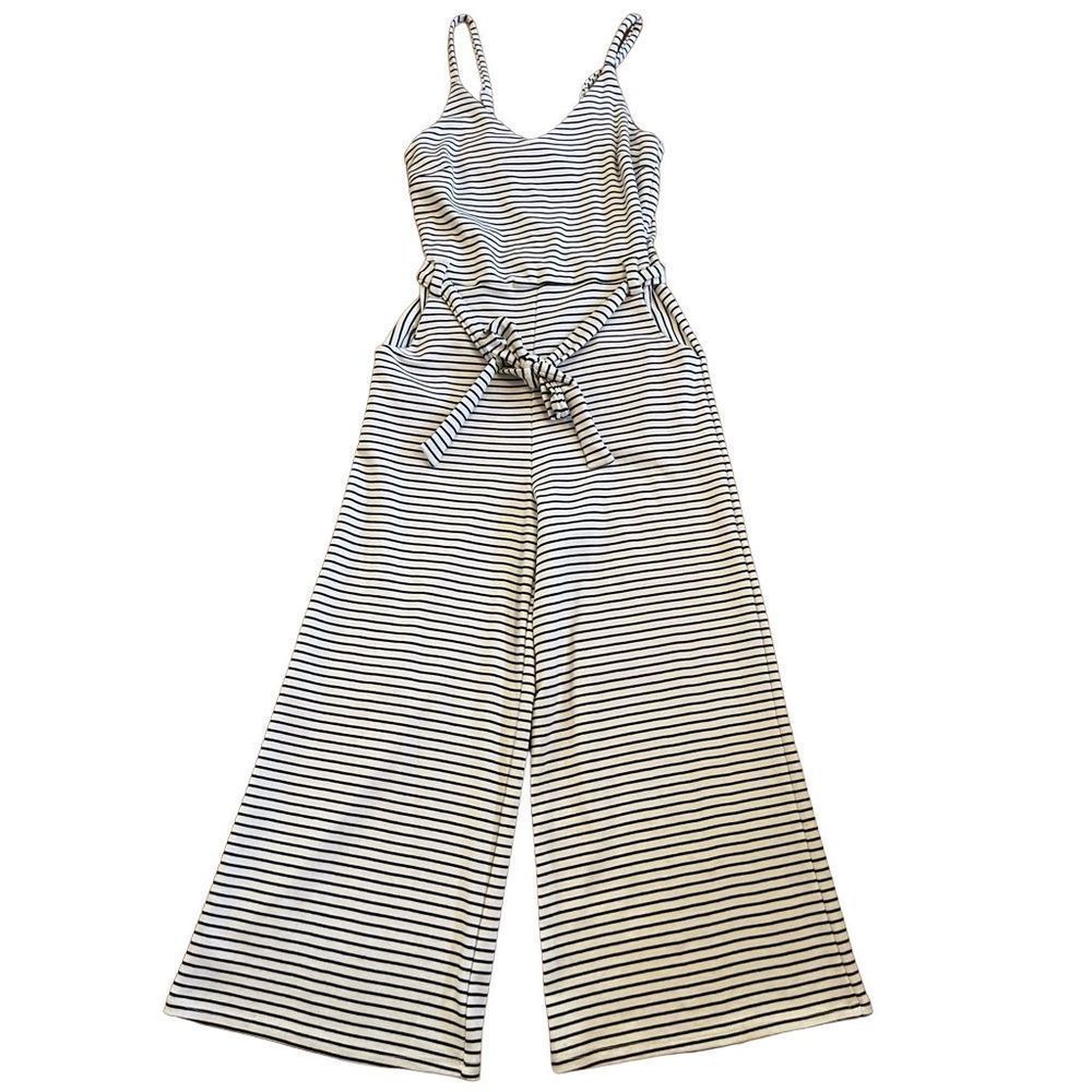 𝅺monteau Los Angeles Striped Cropped Jumpsuit